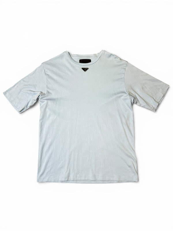 PRADA MENS T-SHIRT - BABY BLUE - MEDIUM - PRELOVED