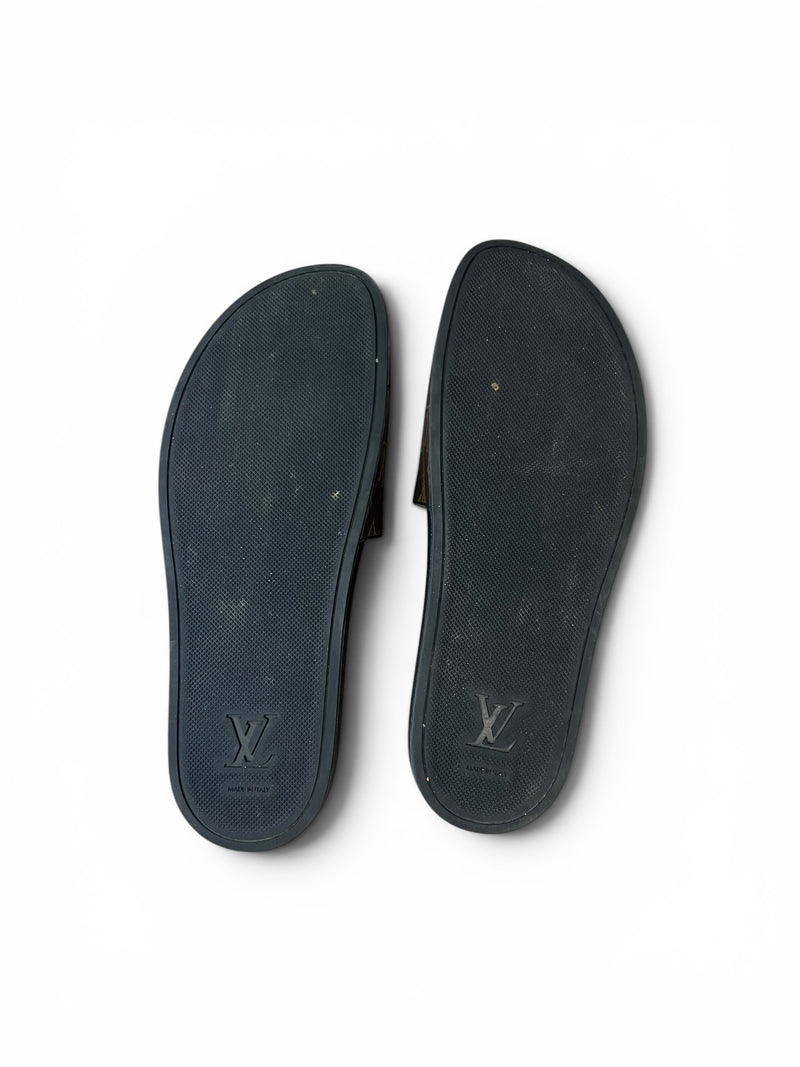 LOUIS VUITTON MONOGRAM SLIDERS - UK 10 - PRELOVED